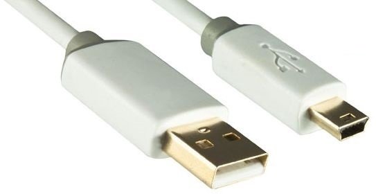 Premiumkabel USB 2.0 (A auf Mini-B). 50cm. weiß.