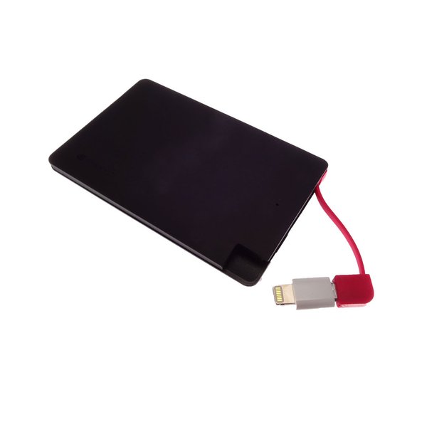 RAIKKO AccuPack 2500 mAh Wallet, PowerBank + original Apple Micro-USB auf Lightning-Adapter.