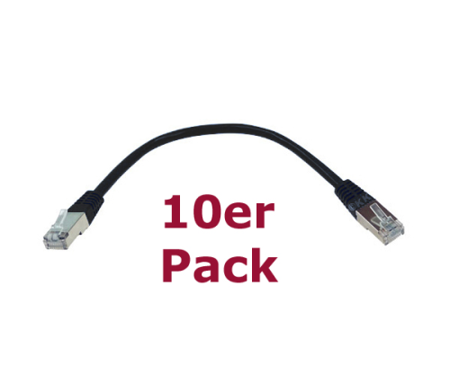 10er-Pack LAN-/Patch-Kabel. schwarz. Cat.5e. 25cm