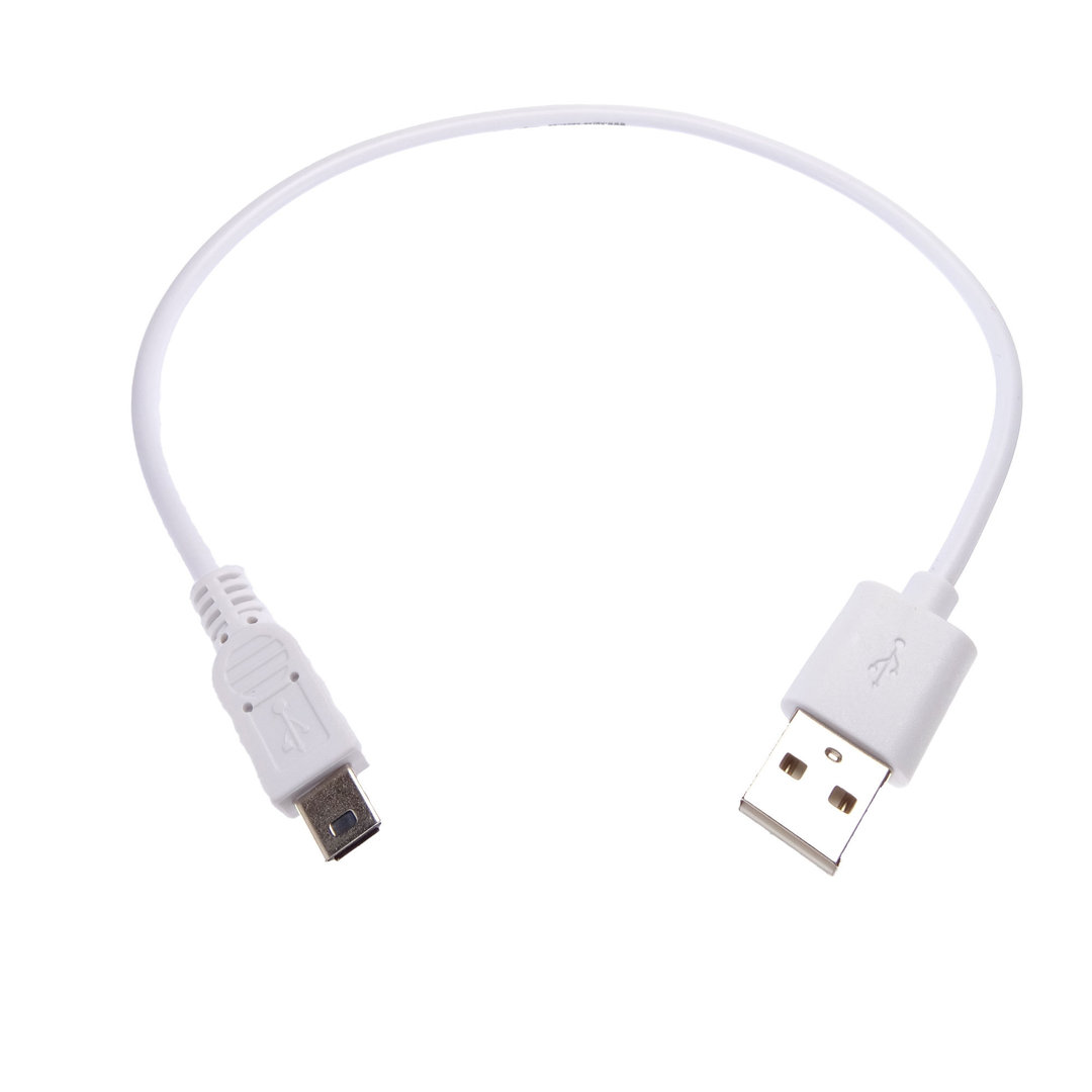 USB 2.0 (A auf Mini-B). weiß.  30cm