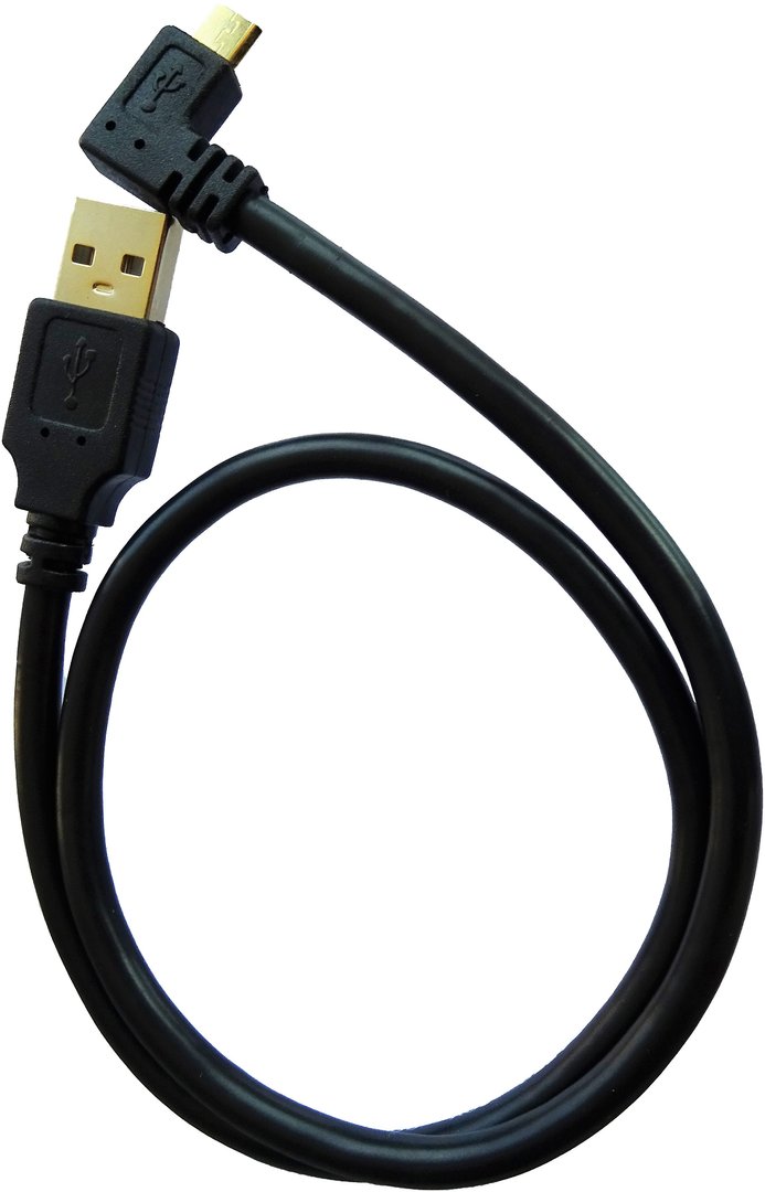 USB 2.0 (A auf Micro-B gewinkelt). 50cm
