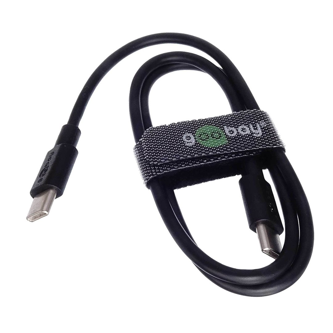Goobay USB 3.1 Verbindungskabel: USB Typ C auf USB Typ C bis zu 10 Gbit/s. 0,5m. mit Klettverschluss