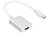 USB-Adapter: Stecker USB-3.0 an HDMI-Buchse. weiß. 10cm