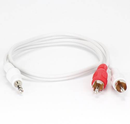 Audio-Kabel. 3,5-mm-Klinke auf 2xCinch. Stecker - Stecker. 50cm