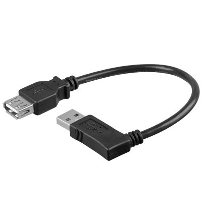 USB 2.0 Verlängerung (A auf A) mit Winkelstecker. Bu. auf St. RECHTS gew. 20cm.