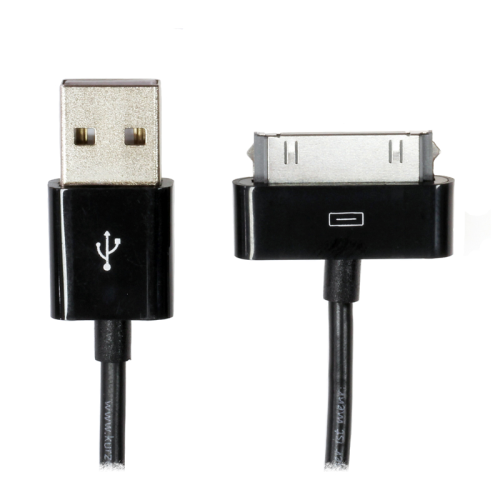 CLASSIC 30pin-DockConnector-USB-Daten-/Ladekabel für iPod, iPhone + iPad. 10cm