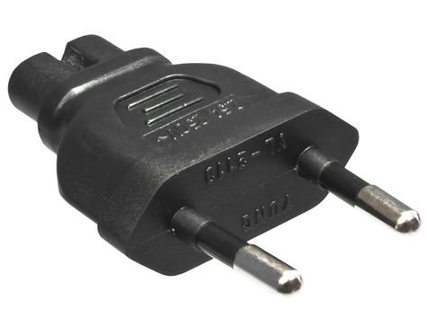 Adapter: Eurostecker (Flachstecker) auf Euro-8-Buchse - ideal für Akku-Ladeschalen