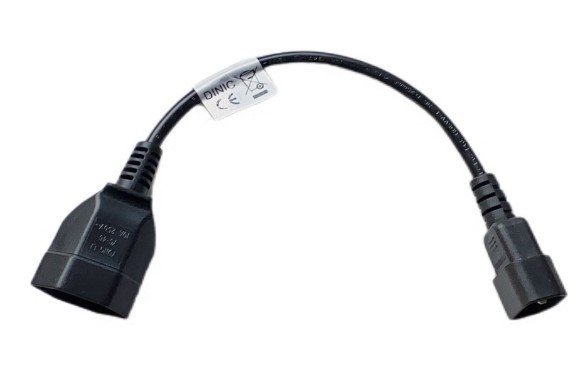 USV-Kabel: Kaltgerätestecker C14 auf Typ J-Buchse (Schweiz). 30cm. schwarz.