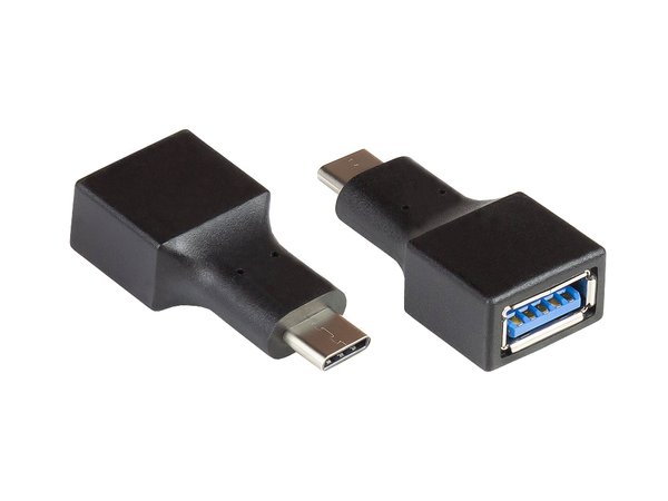Adapter USB 3.0 / USB 3.1 (Gen. 1) USB-C-Stecker an Buchse A. schwarz.